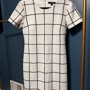 White and Black Checkered Dress
